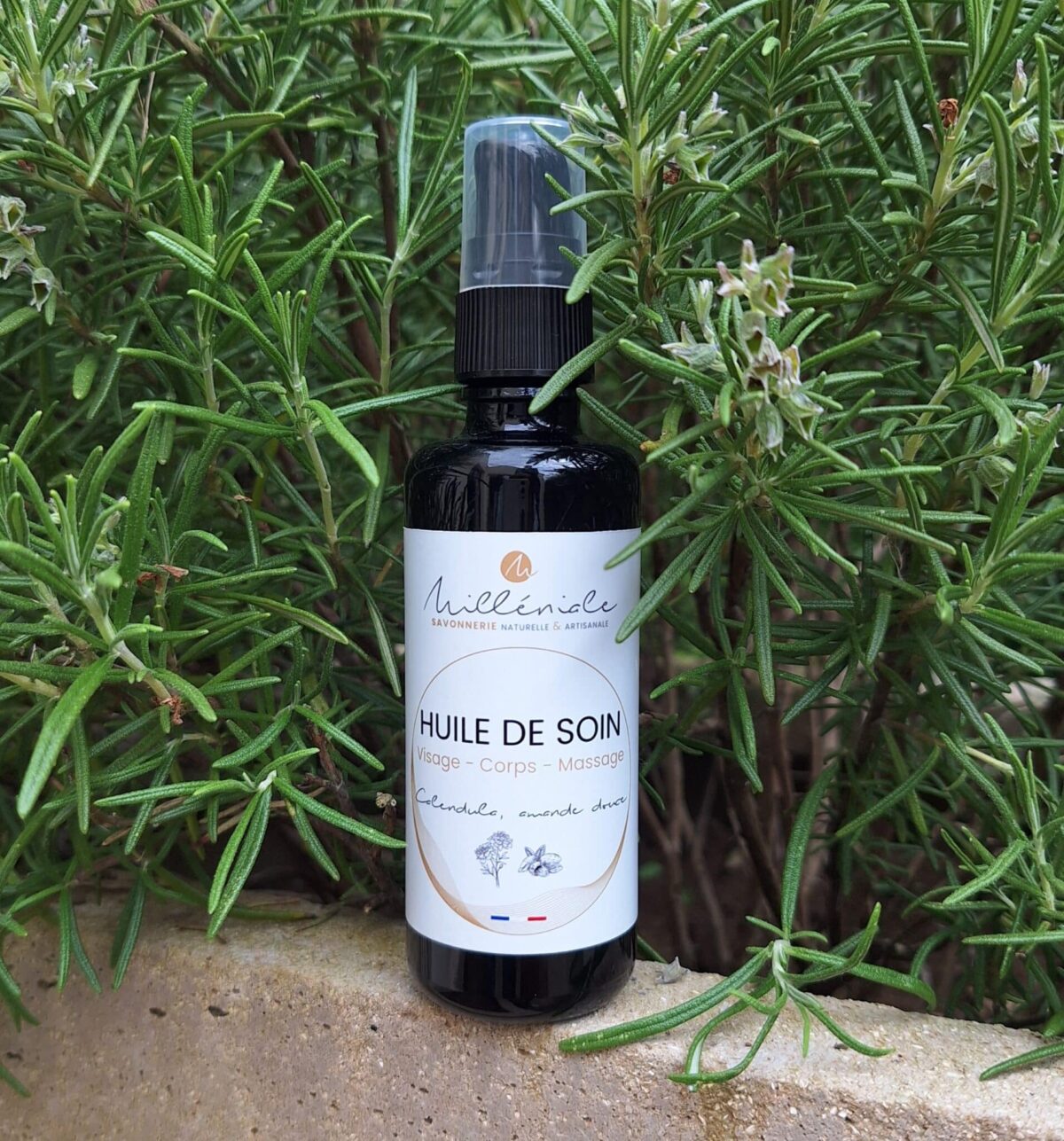 Huile de soin naturelle sans huile essentielle, à base de calendula et d'amande douce - soin doux pour corps et visage