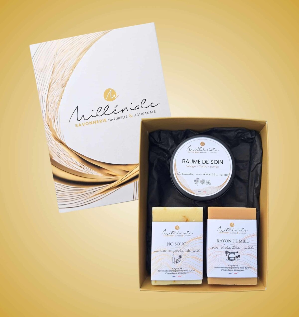 Coffret 2 savons + 1 cosmétique