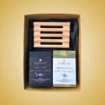 Coffret 2 savons + porte savon pin contenu