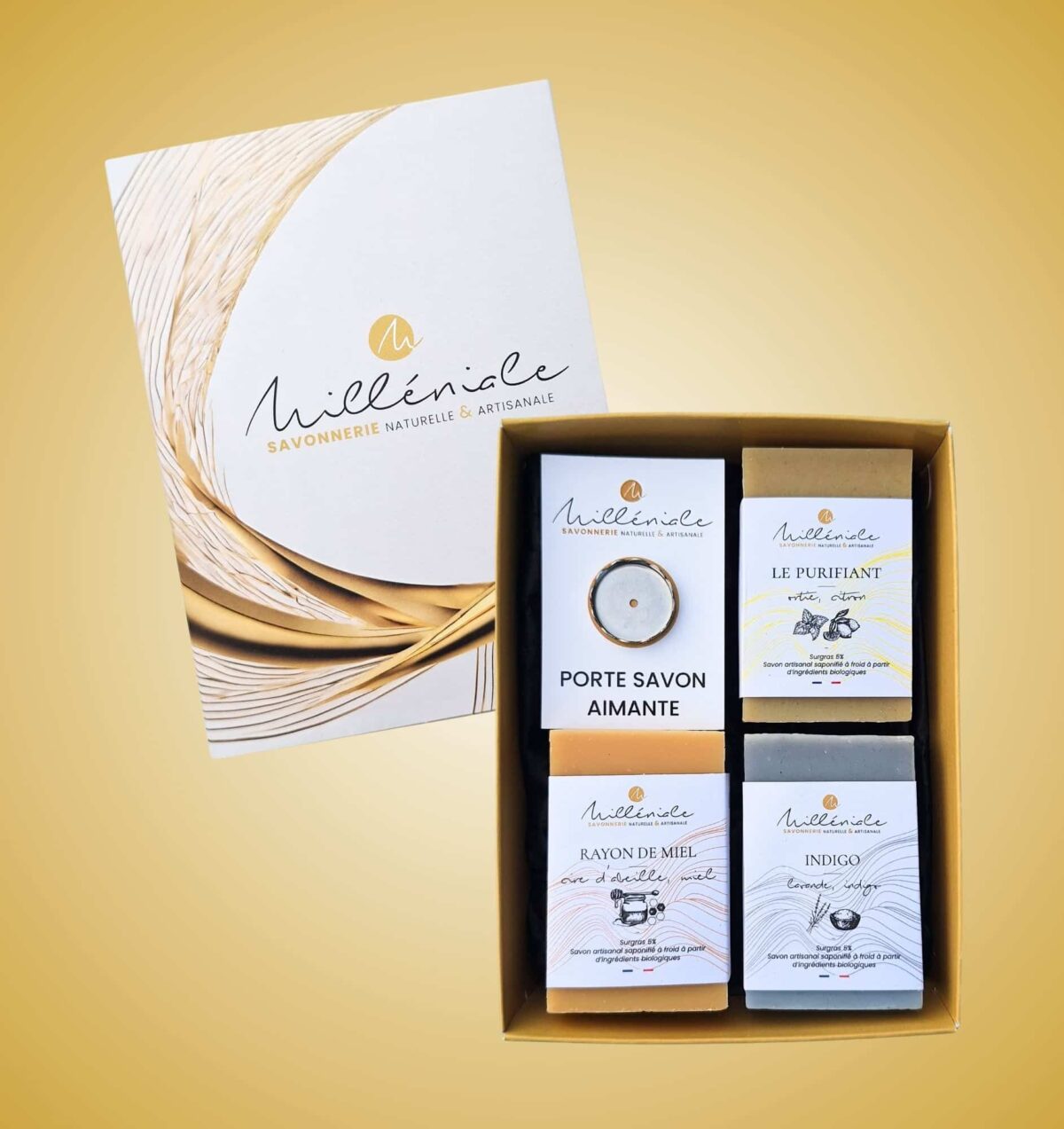 Coffret 3 savons + porte savon aimanté