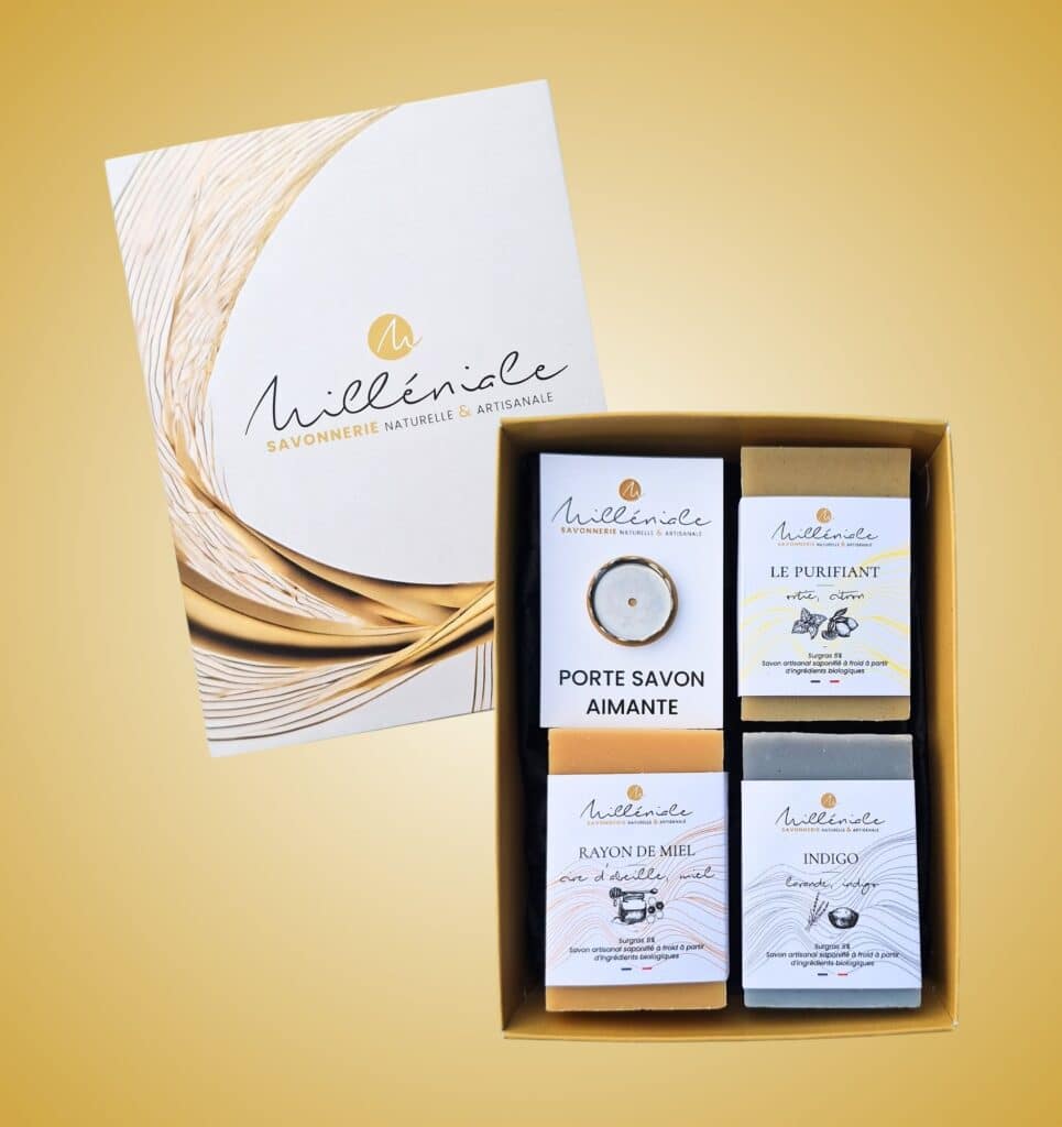 Coffret 3 savons + porte savon aimanté