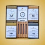 Coffret 4 savon + porte savon pin et aimanté contenu