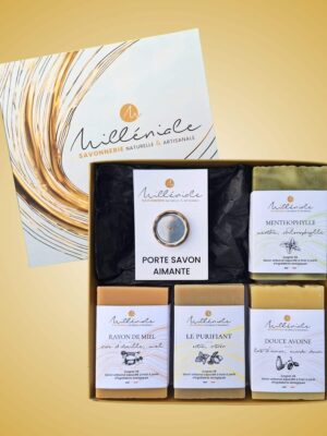 Coffret 4 savons + porte savon aimanté