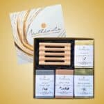 Coffret 4 savons + porte savon pin