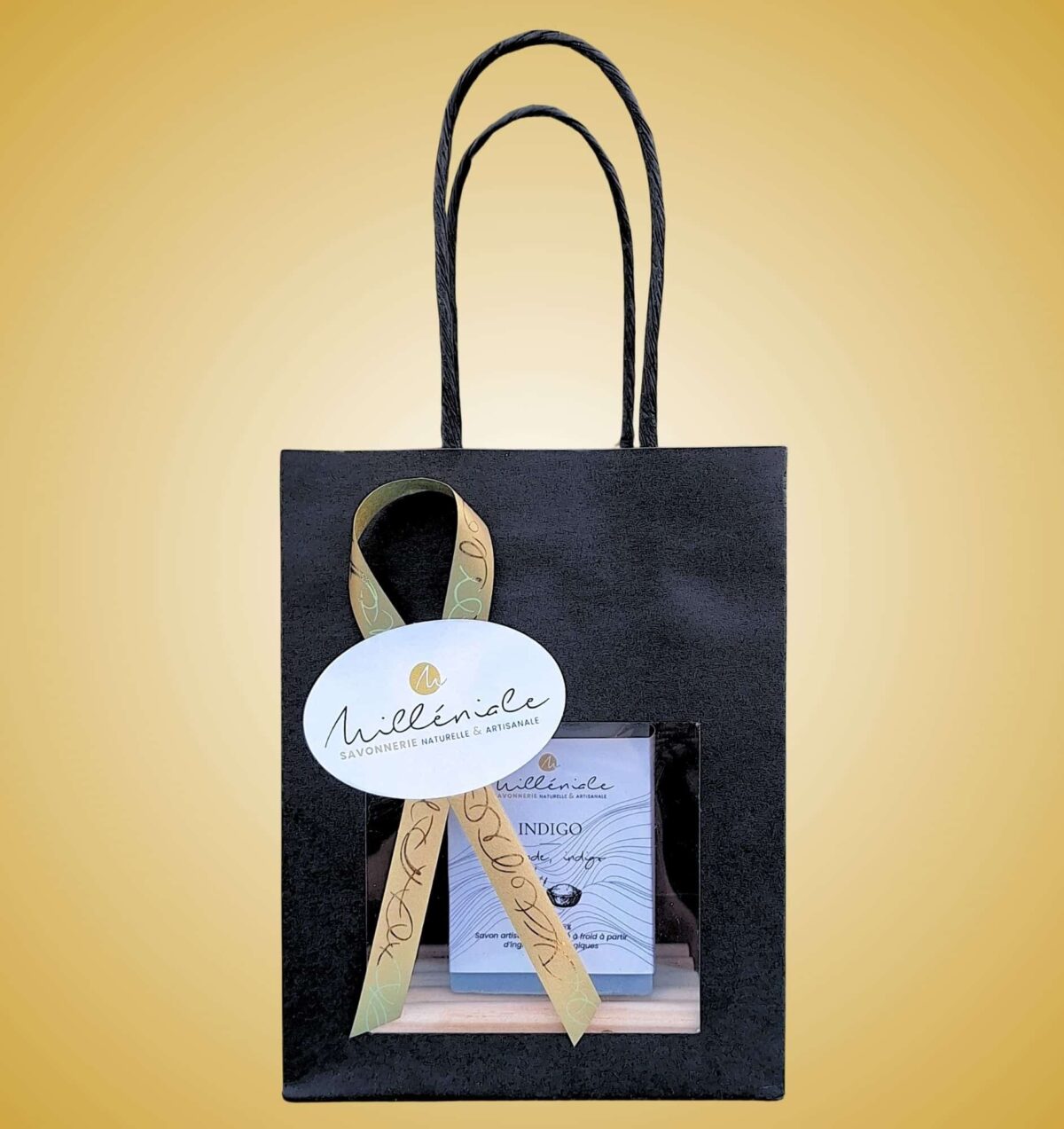 Sac cadeau savon + porte savon bois